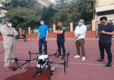Mayor Vico Sotto uses disinfectant drones in Pasig