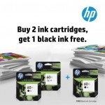 Buy 2 ink cartridges, get 1 black ink free