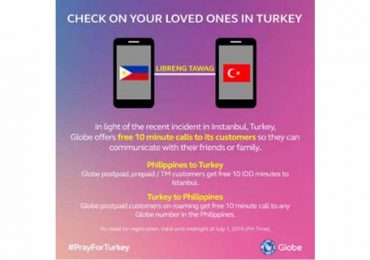 Globe gives free calls to Turkey following Istanbul attack