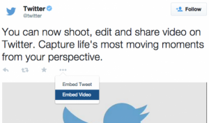 Users can now embed Twitter-hosted Video on their Website
