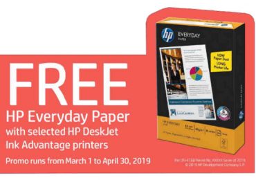 HP Ink Advantage printer purchase comes with free HP Everyday Paper