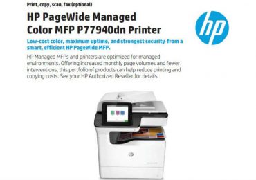 HP’s PageWide Managed Color MFP P77940dn Printer offers world’s most secure printing